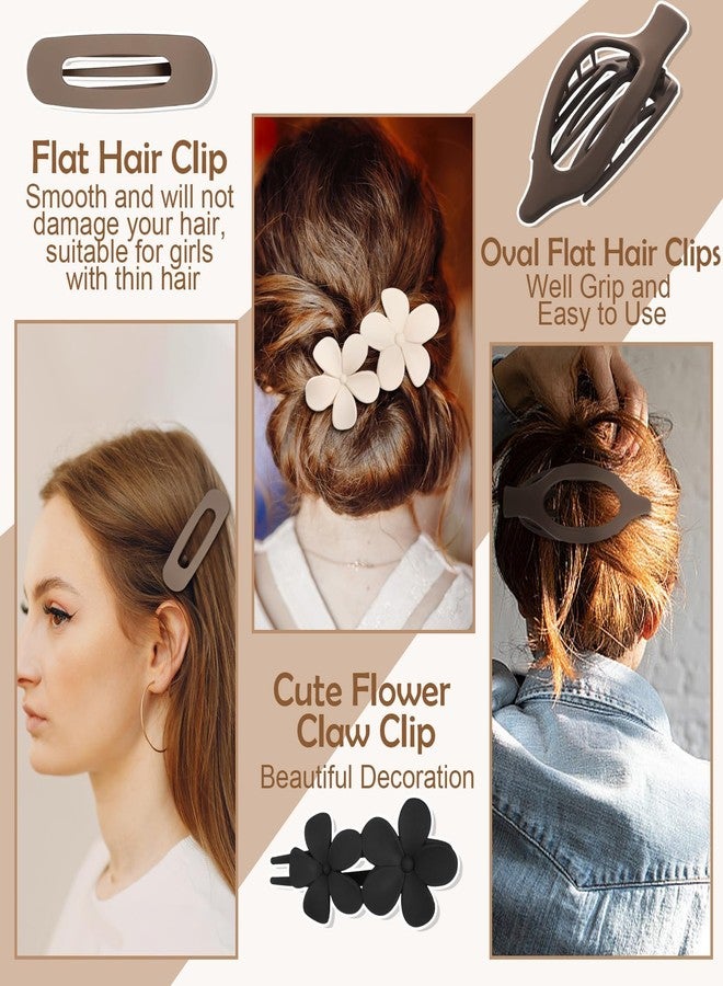 ProSuites 10 Pcs French Flat Hair Clips for Women - 3 Styles Non-slip Flat Claw Clips Matte Hair Claws for Thin Thick Hair - Image 3